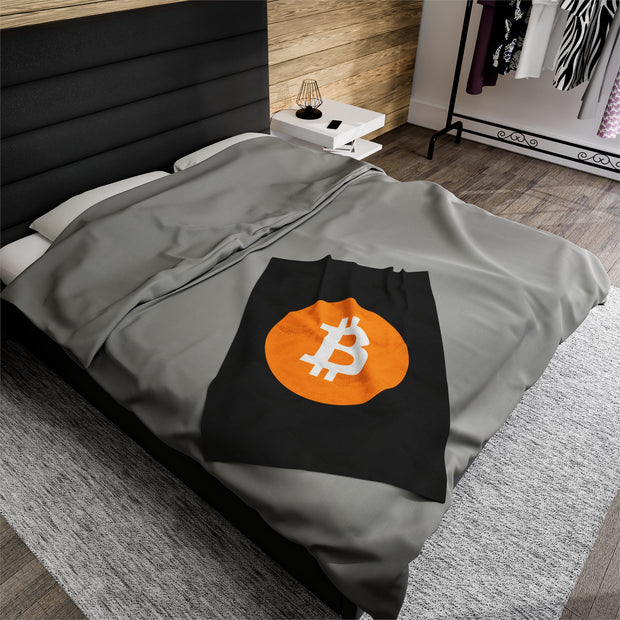 Bitcoin Badge Cozy Plush Blanket