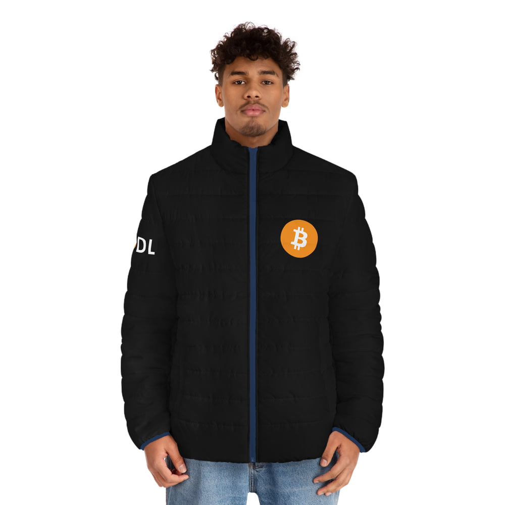 Bitcoin Men's Puffer Jacket (Black)