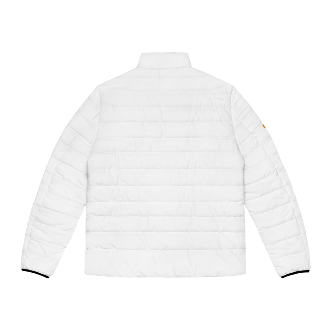 Bitcoin Men's Puffer Jacket (White)