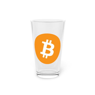 Bitcoin Logo Pint Glass, 16oz