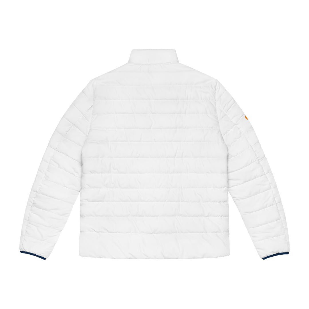 Bitcoin Men's Puffer Jacket (White)