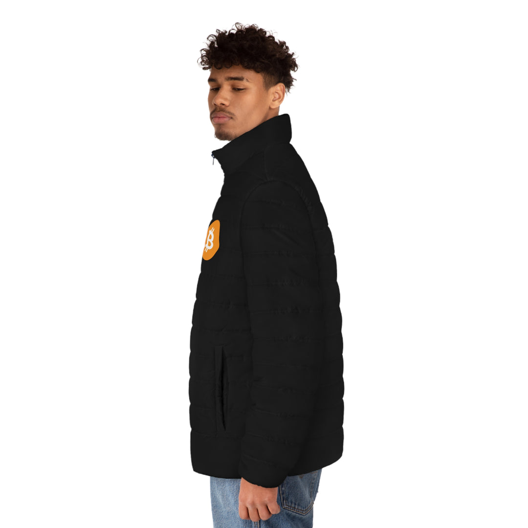 Bitcoin Men's Puffer Jacket (Black)