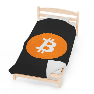 Bitcoin Badge Cozy Plush Blanket