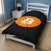 Bitcoin Badge Cozy Plush Blanket
