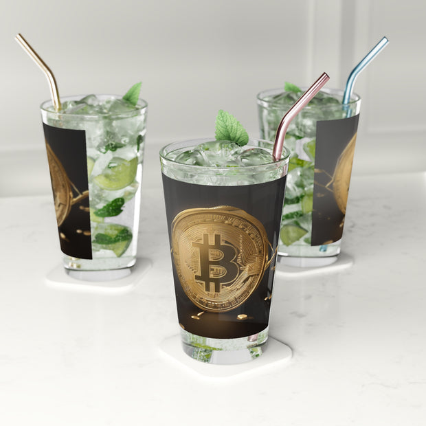 Bitcoin Pint Glass, 16oz